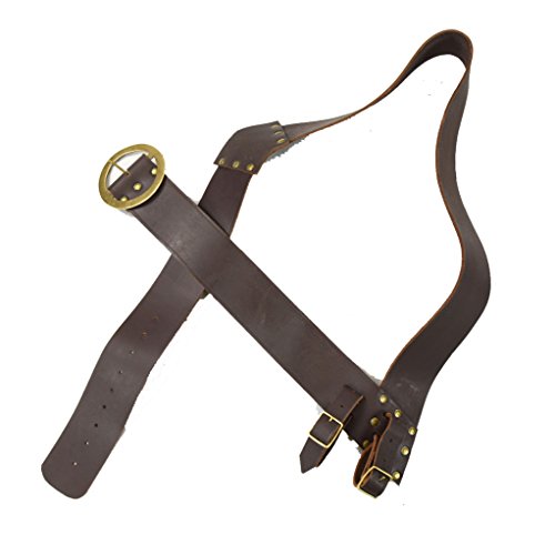 Leather Twin-Buckle Baldric - Brown - Right Handed