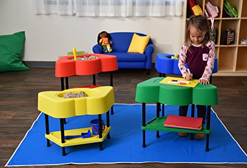 Children's Factory - AFB5100PY Toddler Sensory Table with Lid, Adjustable Height Sand & Water Indoor/Outdoor Play Equipment for Kids Playroom/Homeschool/Classroom, Yellow