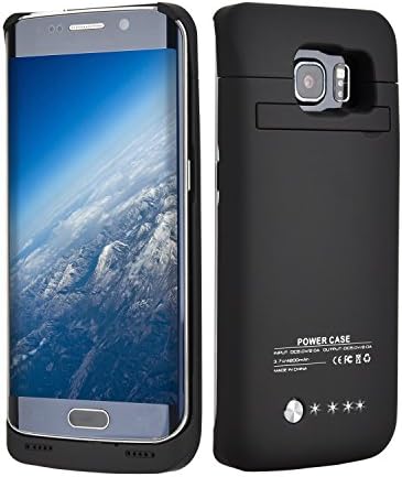 S6 Edge Battery Case,ICONIC Extended Battery Charging Case Slim Protective Charger Cover Power Bank Juice Pack for Samsung Galaxy S6 Edge with 4200mAh/80% + battery(Black)