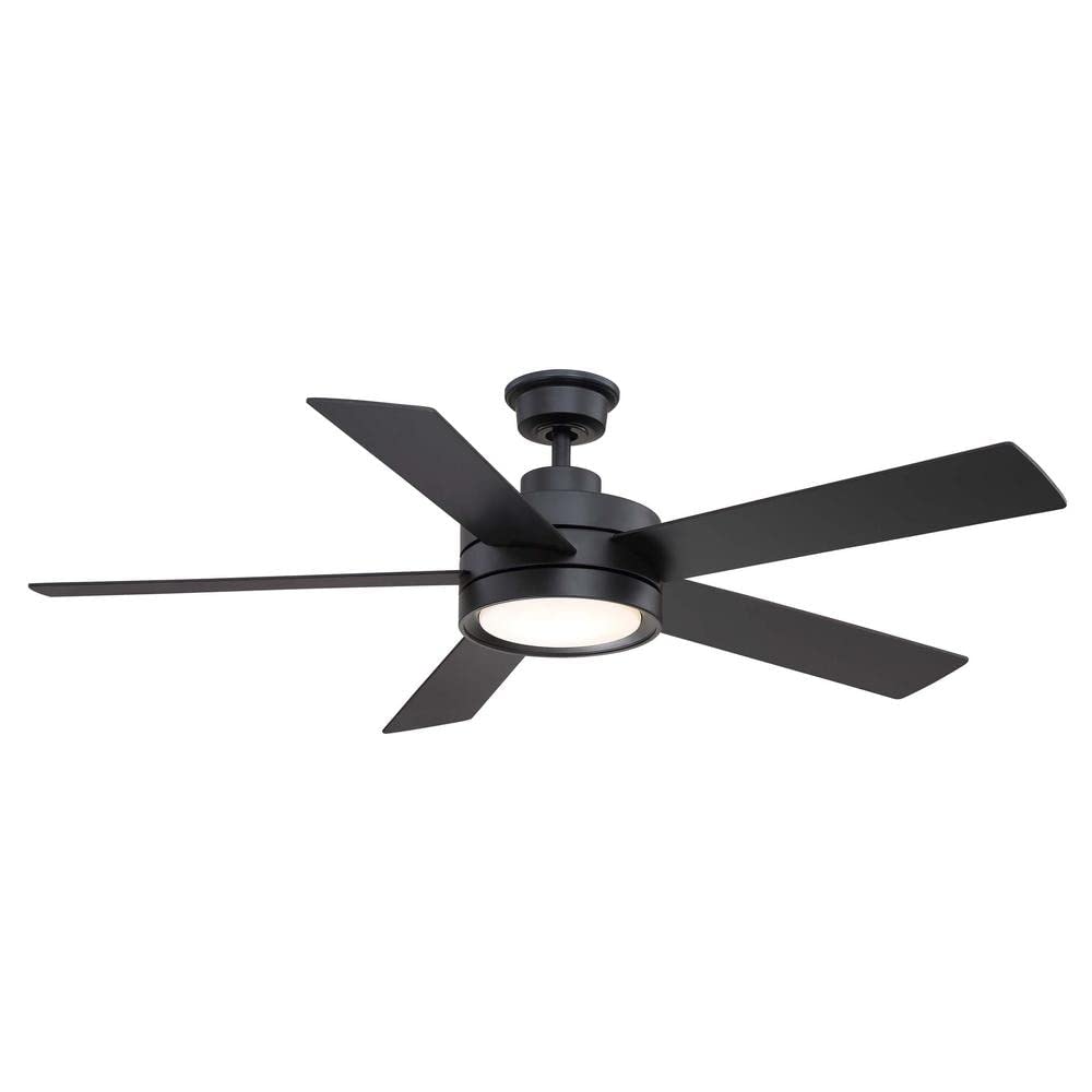 Photo 1 of Home Decorators Collection Baxtan 56 in. LED Matte Black Ceiling Fan with Light and Remote Control AM731A-MBK
