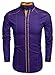 Coofandy Men's Button Down Dress Shirts Casual Slim Fit Shirts(Purple,M)