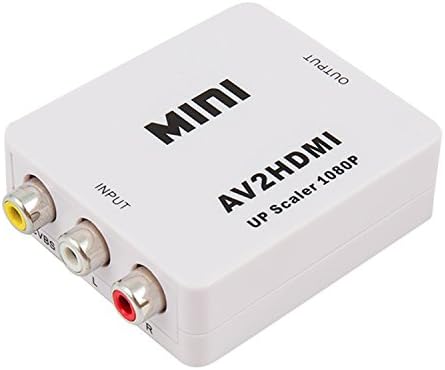 IBIT MINI AV to HDMI AV 3RCA CVBs Composite Video Audio to HDMI Converter Adapter Supporting 1080P/720P TVs PAL/NTSC with USB Charge Cable for PC Laptop Xbox PS4 PS3 TV STB VHS VCR Camera DVD