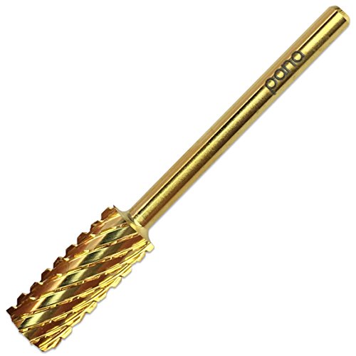 Pana 3/32" Safety Nail Carbide Bit - Gold Small Barrel Head (Grit: Triple Extra Coarse - 3XC) for Electric Dremel Drill Machine