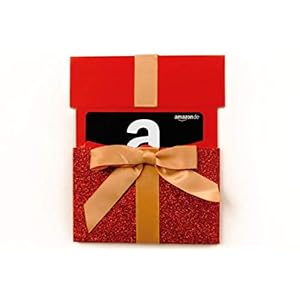 Amazon.de Geschenkgutschein in Geschenkschuber (rotes Glitzergeschenk)