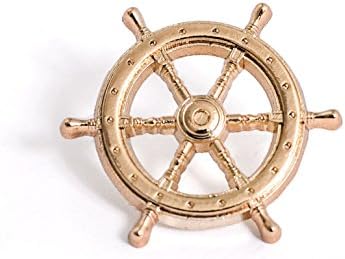 Southern Gents Men's and Women's Brooch (Lapel Pin) (Gold Sailor Wheel)