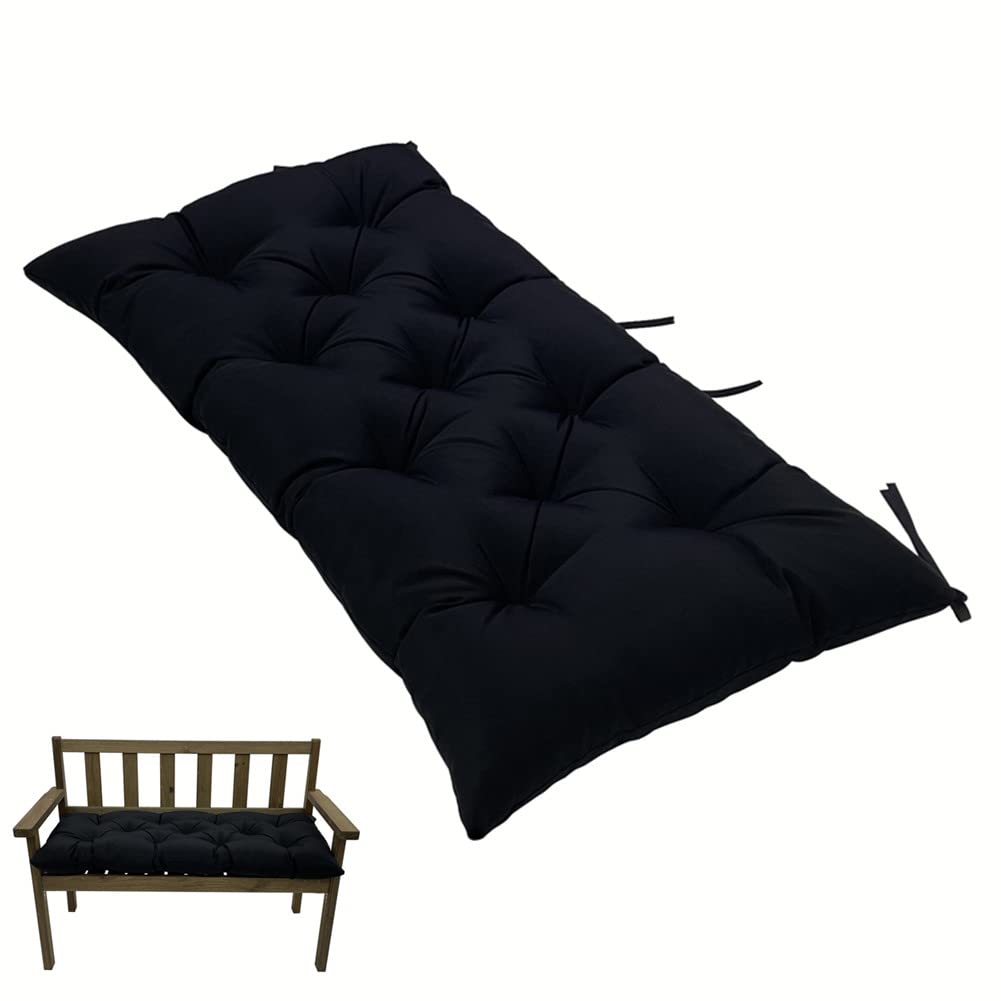 Photo 1 of SEAHOME Indoor/Outdoor Bench Cushion,Waterproof Swing Seat Cushion,Outdoor Chair Cuhion,for Lounger Garden Furniture Patio Loveseat (47.2'' x 19.7'', Black)