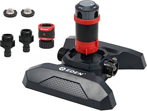 Eden 96123 4-Pattern Adjustable Mobile Rotary Gear Drive Sprinkler W/Quick Conn…