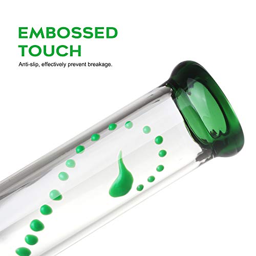 Tuksik Family Handmade Vase, 8\'\' High, Embossed Glowing Cartoon Pattern (Green)