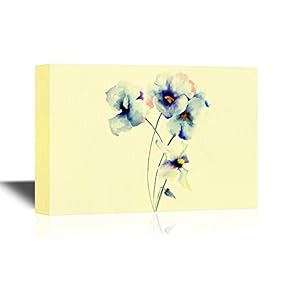 Pansy Flower Canvas Wall Art - Watercolor Pansy Flower - Gallery Wrap Modern Home Art | Ready to Hang - 12x18 inches