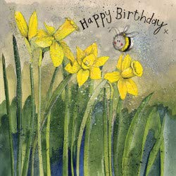 ALEX CLARK Bee and Daffodils Birthday Card