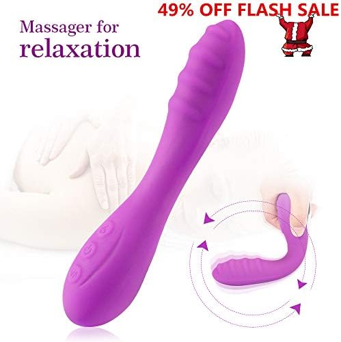 Relax Moment Mini Heating Wireless Wand Massager with 7 Massage Modes for Body Stress Relief - Rechargeable,Waterproof,Whisper Quiet -Purple