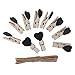 Tinksky Wooden Heart Pegs Clips Mini Wooden Photo Paper Clothing Clothespin Wedding Card Picture Hanging Holder Party Decor Pack of 10 (Black)