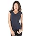 zhAjh Womens Basic Cotton Spandex Scoopneck Cap Sleeve Tee T Shirt