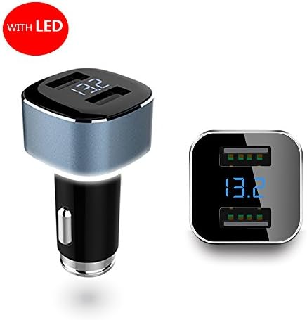 Car Charger, Glotao 4.8A/24W Dual Ports Aluminum Car Charger with LED Light for iPhone 7 6S Plus 6 Plus 6 5SE 5 5C, Samsung Galaxy S7 S6 Edge,Note 5 4 S5 Tab S,LG G5,HTC,,iPads Pro Portable