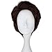 Miss U Hair Mens 70s 80s Short Wavy Brown Shaggy Wig Anime Cosplay Costume Wig Halloween