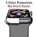 HANKN Soft TPU Case Compatible with Apple Watch Series 4 5 6 SE 44mm, Plated Shockproof Ultra-Thin Iwatch Shell Cover Bumper [No Front Screen Protector] - Silver, 44mm