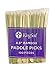 200 Count | KingSeal Natural Green Bamboo Wood Paddle Picks, Skewers for Appetizers and Cocktails, 4.5 Inches - 2 Packs of 100