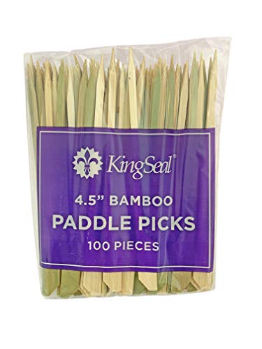 image for KingSeal Natural Green Bamboo Wood Paddle Picks, Skewers for Appetizer