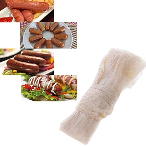 Wavess 10Pcs 28-30mm Edible Dry Fine Sheep Sausage Casing for Making Roast Sausage, Dried Sausage, Sausage, Hot Dog,8.2ft