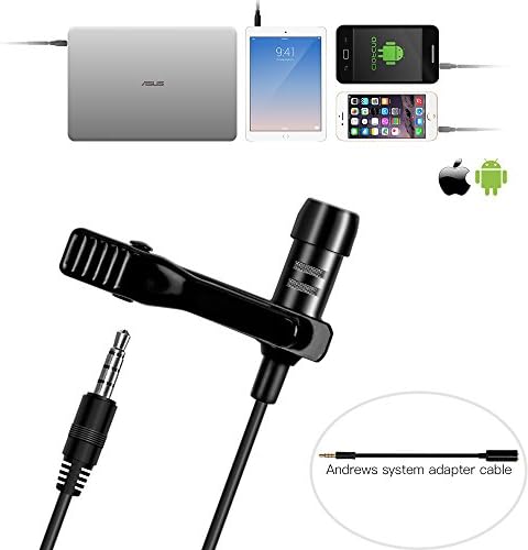 Lavalier Lapel Microphone,KIMAFUN Omnidirectional Mic with Easy Clip On System ­ Perfect for Recording Youtube/Interview/Video Conference/Podcast/Voice Dictation/iPhon