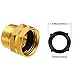 3 Packs 3/4 Inch GHT Female to NPT Male Connector, GHT to NPT Adapter Brass Garden Hose Connector Adapter Fitting to Pipe Fittings Connect with 6 Packs Extra Rubber Washer (3/4 Inch NPT Male)
