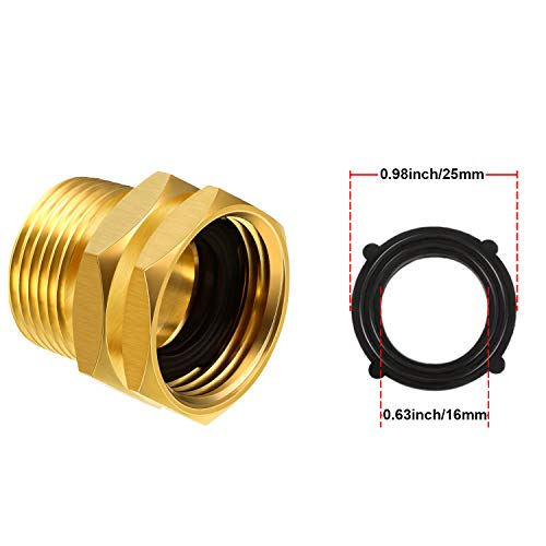 3 Packs 3/4 Inch GHT Female to NPT Male Connector, GHT to NPT Adapter Brass Garden Hose
