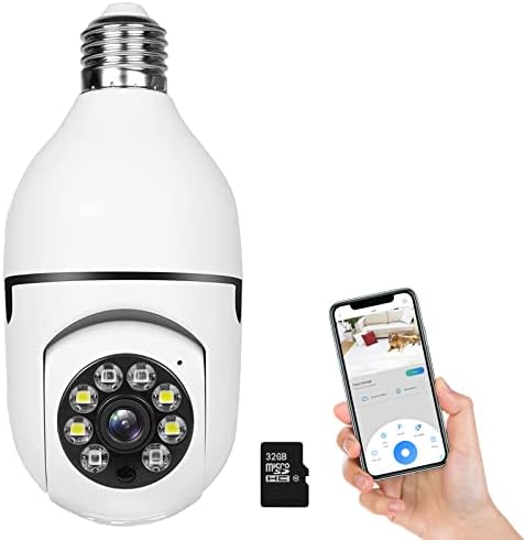 360 Camera, Full HD 1080P Light Bulb Camera, 5GHz WiFi Camera with