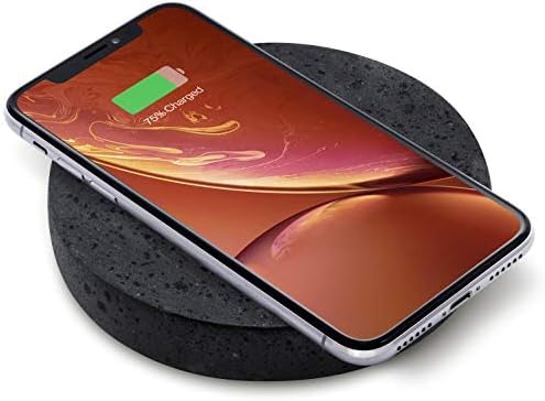 Eggtronic Wireless Charging Stone – Qi Certified 10W high Speed Charger with Built-in Durable Braided Cable for iPhone, Galaxy, Note, AirPods 2, AirPods Pro, Galaxy Buds, Pixel Buds – Lava