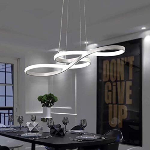Tatosun LED Pendant Lamp Dimmable Modern style, LED Hanging Lampe White, 3500K-6500K, Remote control dimming, 58W, Adjustable height, Acrylic, Aluminium, White [Energy Class A++]