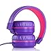 ARTIX CL650 Wired Headphones with Microphone for Kids & Adults - On-Ear Head Phones with Mic - Foldable Headphone with Wire 3.5mm (Purple)