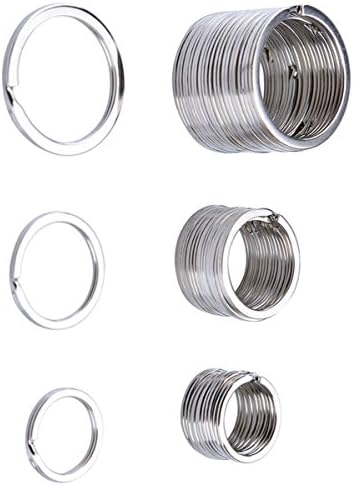 Heirtronic 30 Pieces Silver Metal Split Keychain Ring Clips for Car Home Keys Organization or Arts &amp; Crafts project,3/4 Inch, 1 Inch and 1.25 Inch(Assorted Sizes)