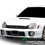 Topline Autopart Black STI Sport Style Mesh Front Hood Bumper Grill Grille Cover Conversion For 02-03 Subaru Impreza