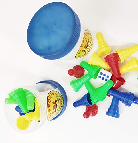 HK Sports 2 Sets of Ludo Tokens & Dice Shaker, Safe & Durable Plastic, Standard Size for Board Games 1