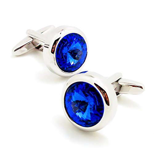 Badmen Blue Crystal Cufflinks Shining French Shirt Suit cufflinks