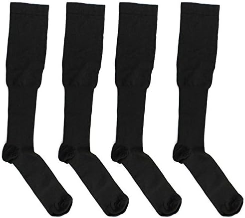 Pack of 2 Black Pairs Which Is 4 Knee to Upper Calf High Compression Socks for Women with Shoe Sizes From 6-11 USA Compression Stockings