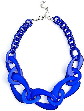 Mod Resin Links Necklace in Cobalt Blue