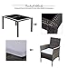 Wisteria Lane Outdoor Wicker Dining Set, 7 Piece Patio Dinning Table Grey Wicker Furniture Seating (Grey Cushions)