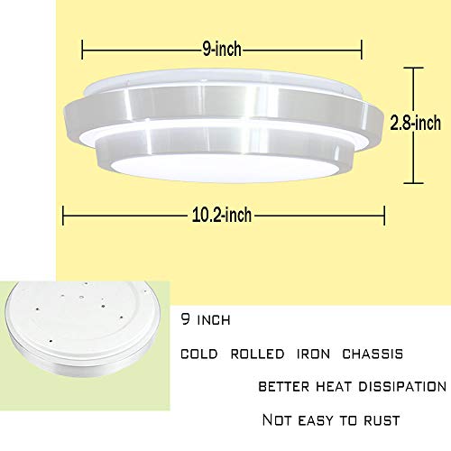 AFSEMOS Flush Mount LED Ceiling Light Warm White 9 Inches Round 18W 3000K, Flush Mount Ceiling Light Modern Decoration for Kitchen Dining Room Bathroom Bedroom