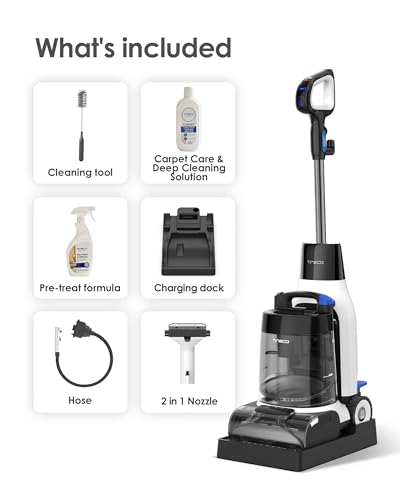 Tineco CARPET ONE Cruiser Smart Carpet Cleaner, Self-Cleaning and FlashDry, Deep Cleaning for Pet, Carpet and Upholstery, 167℉ PowerDry, 130W Powerful suction SmoothPower