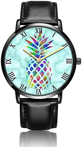 TobyFord Customized Wrist Watch, White Baseball Pattern Design Analog Quartz Wrist Watch for Women and Men, Durable Personalized PU Leather Wrist Watch Classic Fashion Watch for Couples and Lovers