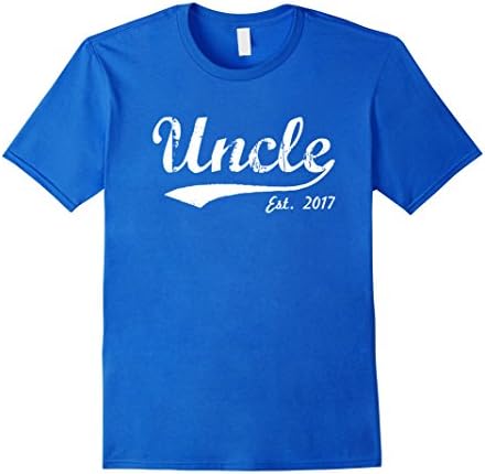 Men's  New Uncle T-Shirt - Uncle Est. 2017 - Uncle To Be T-Shirt Large Royal Blue
