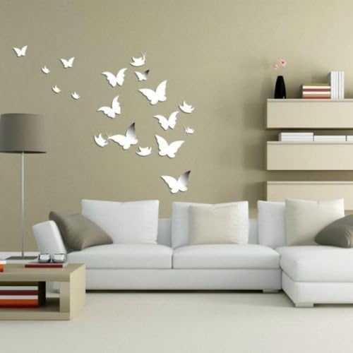 20 PCS 3D Mirror Butterfly Wall Stickers Art Decal Very Nice Butterflies Home DIY Decor