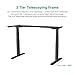 EleTab Height Adjustable Electric Standing Desk, 55 x 24 Inches Large Stand Up Desk Workstation, Full Sit Stand Home Office Table with Programmable Preset Controller, Black Frame/Black Top