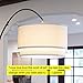 Brightech Mason Arc Floor Lamp - Modern Corner Standing Lamp with Unique Hanging Drum Lamp Shade for Living Room - Bright Overhead, Curved Hanging Light for Bedroom. Library, Den - Nickel