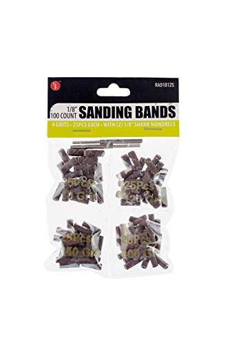 SE RA91812S 1/8" Sanding Bands with 2 Mandrels and 4 Grits (102 PC.) - Thumbnail 5
