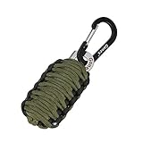 Gonex Survival Grenade Keychain Emergency Survival Kit, 550 Paracord Grenade with Carabiner, Eye Knife, Fire Starter, Fishing Tool for Camping, Hiking, Hunting, Travel