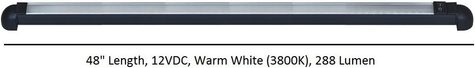 LED Bar Light - 48" Pivoting, Waterproof, Indoor/Outdoor Lamp, 12 VDC LED Lamp - RV, Truck, Auto, Aircraft, Shop Light, 48" Length, On/Off Rocker Switch