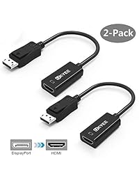 Adaptador DisplayPort a HDMI, cable convertidor DisplayPort a HDMI macho a hembra conectior 1080P compatible con ordenador, escritorio, portátil, PC, monitor, proyector, HDTV   negro   2 unidades