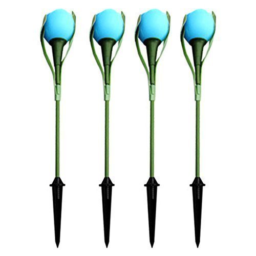 Fairy garden lamp,yifan 4pcs starry solar power led tulip flower …