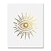 DIGIBUDDHA Vintage Third Eye Gold Foil Print Yoga Meditation Poster Chakra Decor Metallic Art 8 inches x 10 inches A29